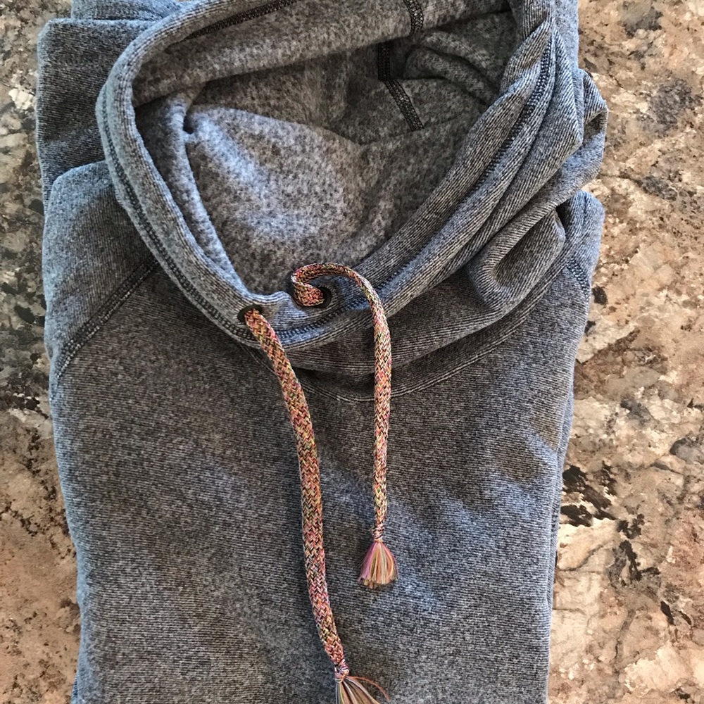 Noble Women's FLEECE COWL Long Sleeve Pullover Charcoal Heather Size M